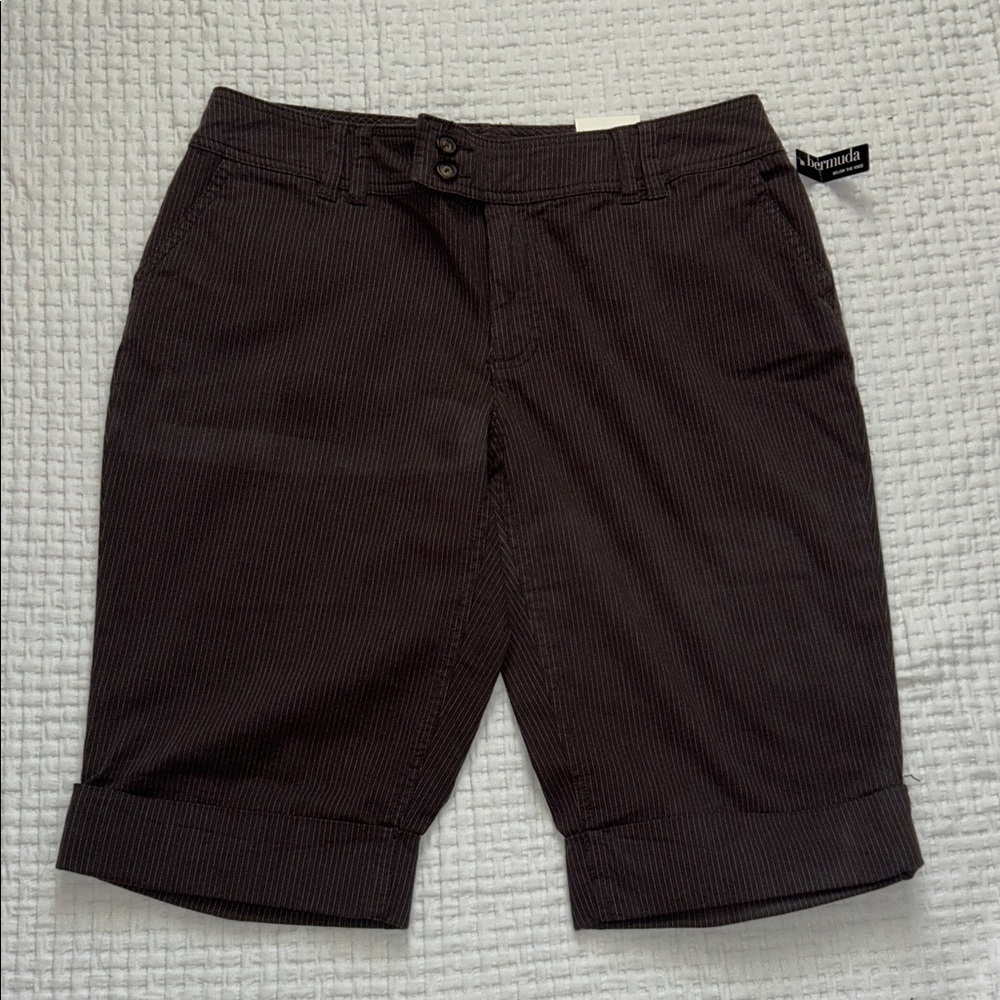 a.n.a Chocolate Pinstriped Women's Shorts